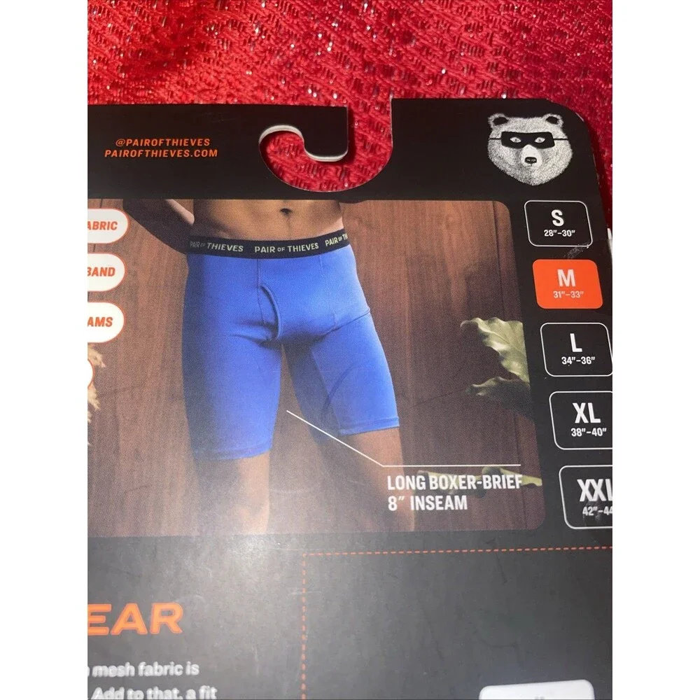 Pair Of Thieves Mens Super Fit Vented Mesh Cooling 8” Boxer Brief 2 Pack M
